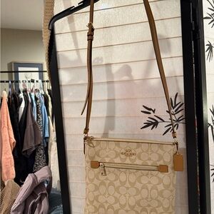 Coach Tan Crossbody Bag, used